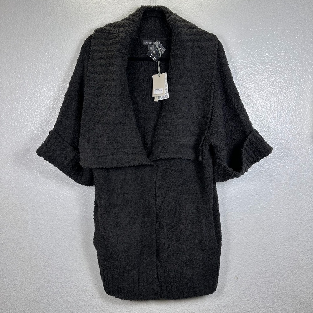 Barefoot Dreams Women's Cozytwist
Short Sleeve Sweater Coat Carbon Size L